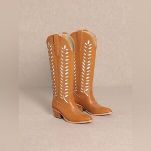 NWOB Mi iM INLAY Camel/Tan Samara Stitch Western Cowboy Boots Size: 6.5